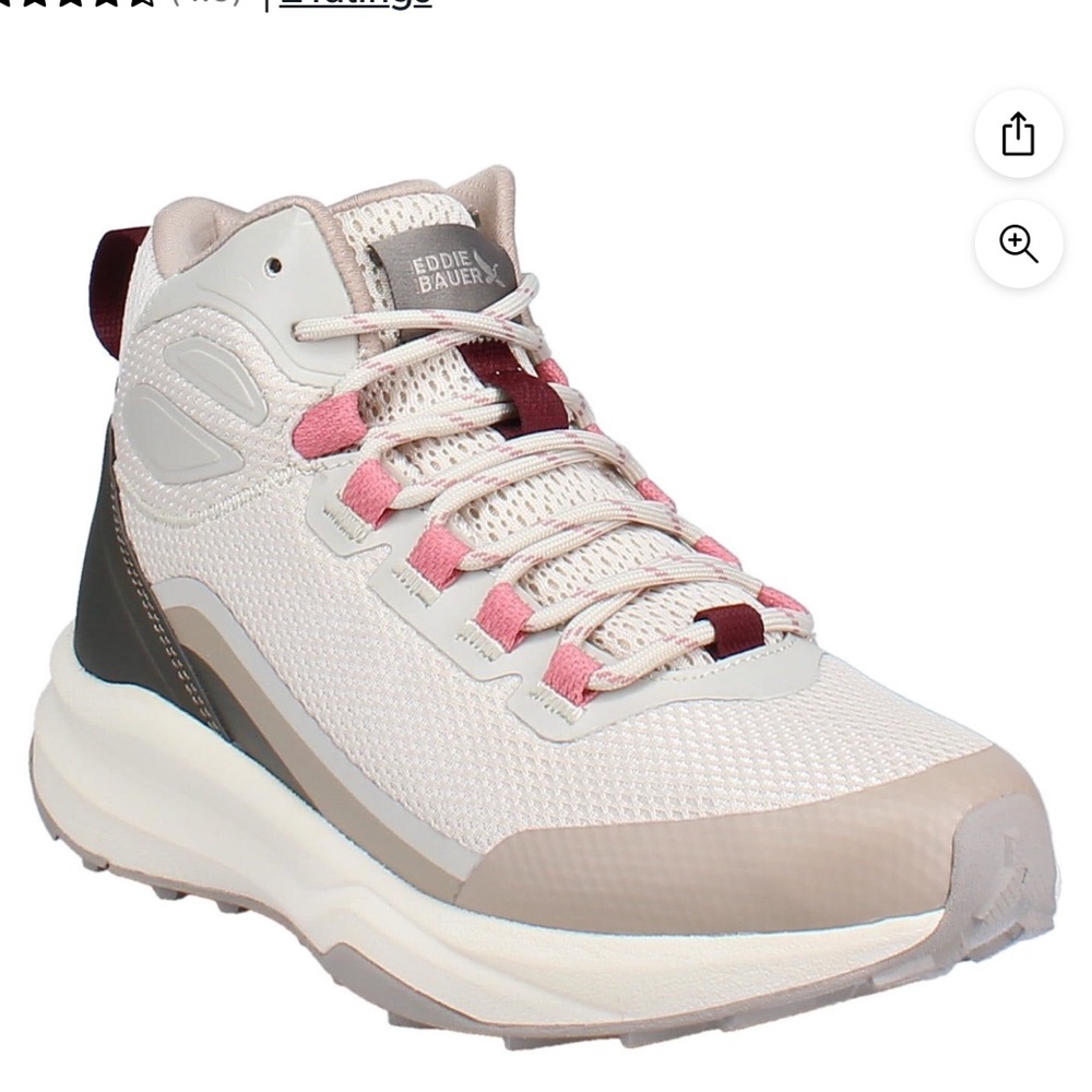 NIB Eddie Bauer Women's Outdoor Hiking Boot - Cream and Pink